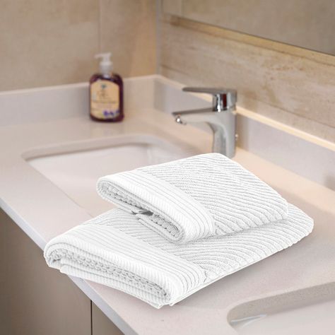 Juego de Toallas de Baño Jacquard Blanco-2