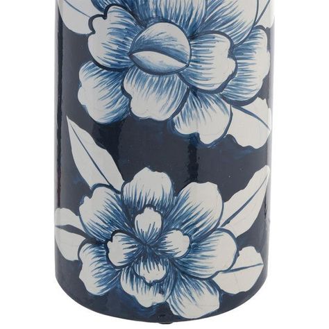 Jarrón Decorativo Flores Azul-1