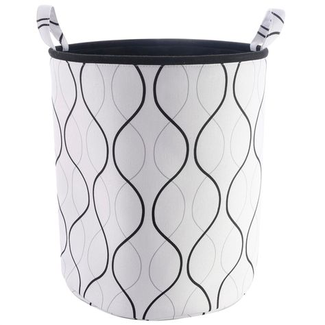 Cesta Decorativa Para Ropa Ondas Black-0
