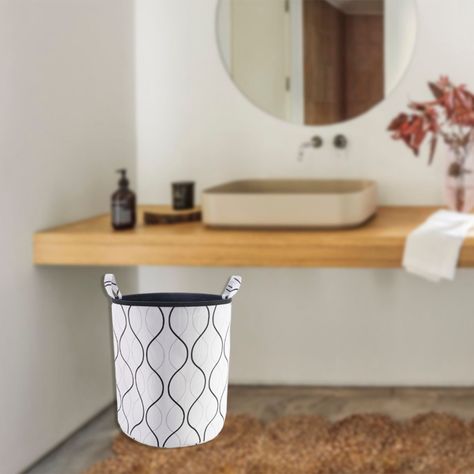 Cesta Decorativa Para Ropa Ondas Black-3