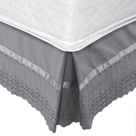 Faldón 144 hilos Broderie Amanda 1,5 Plazas Gris-0
