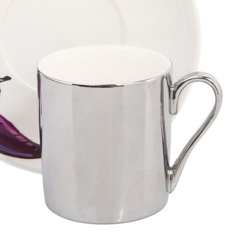 Taza Café con Plato Reflejo Morado 2 Piezas-2