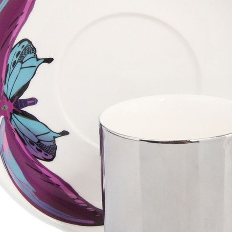 Taza Café con Plato Reflejo Morado 2 Piezas-1