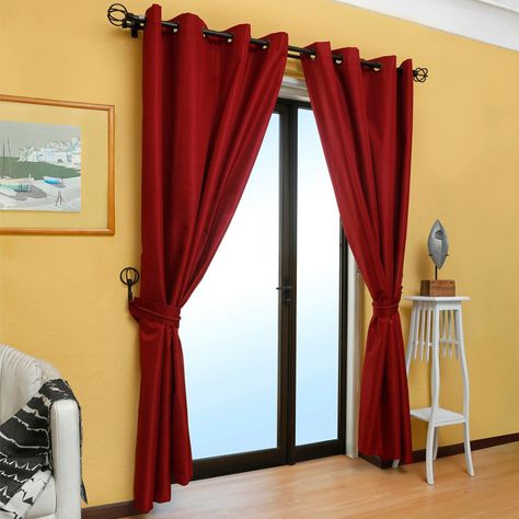 Set Cortina Blackout 6 Piezas Con Argollas Terracota-2
