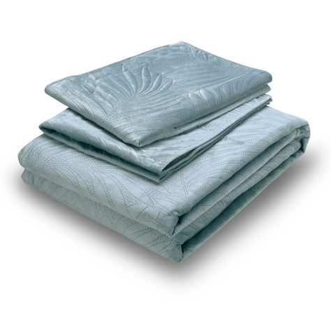 Quilt Liso Velvet Ibiza Celeste Light 2 Pzas-1