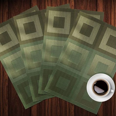 Set 4 Individuales Decorativo Boston Verde-2