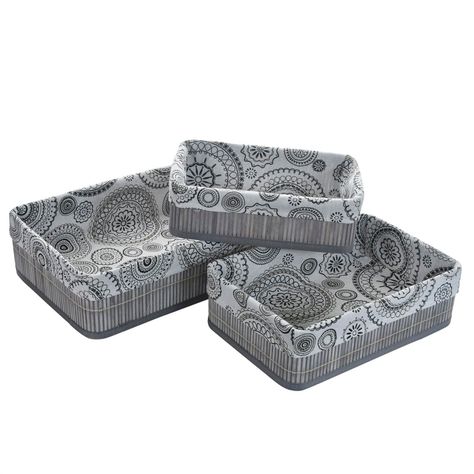 Set de Canastas Antonia Gris 3 Piezas-1