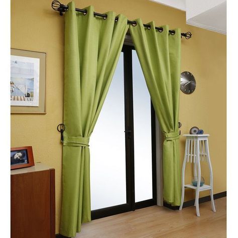 Set Cortina Blackout 6 Piezas Con Argolla Pistacho-2