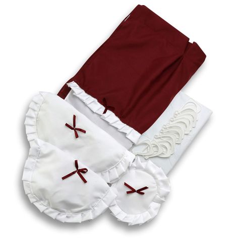 Juego de Cortina para Baño 6 Piezas Burdeo-1