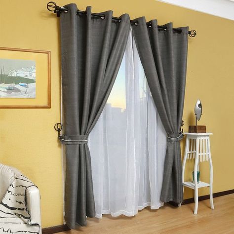 Set Cortina Rustica Con Argolla 8 Piezas Gris-2