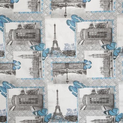Cortina para Baño Diseño Eiffel con Forro-1