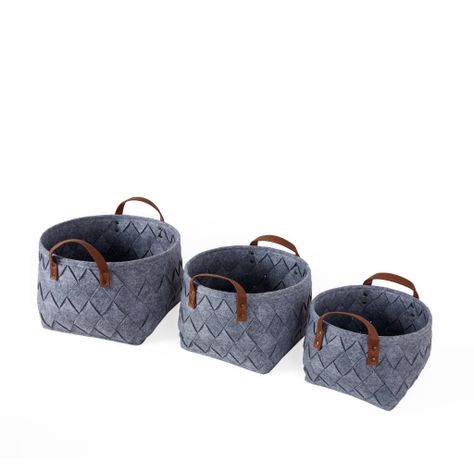 Canasto de Felpa Gris Melange - S-3
