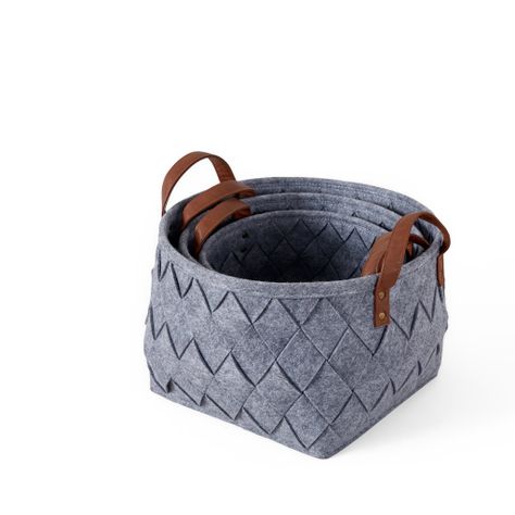 Canasto de Felpa Gris Melange - S-1
