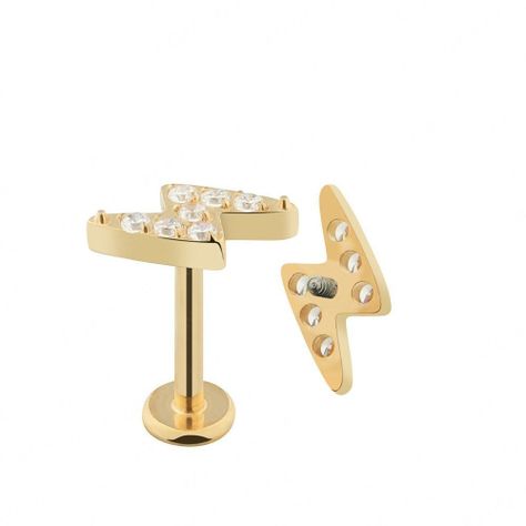 Labret rayo circon titanio baño oro PHILIPPA JOYAS-0