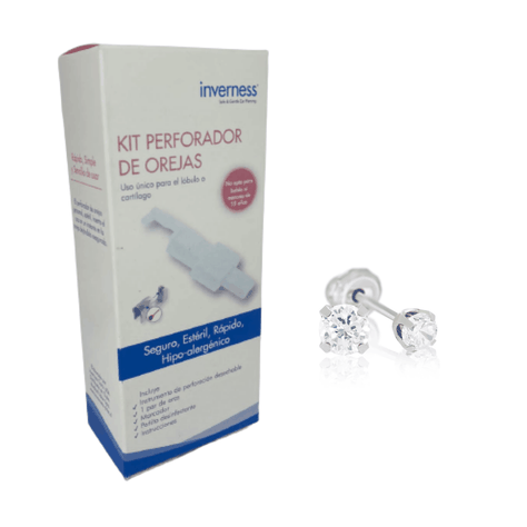 Kit Piercings en Casa Circón Plateado -0