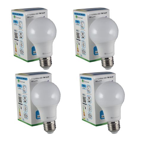 Ampolletas led. 7w.E-27. X 4 unidades Luz Fría-0