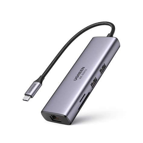 MULTIPUERTO USB-C / (1HDMI 4K/60HZ)+(2USB 3.0)+(SD/MICROSD)+(RJ45 GIGABIT)+(INUSB-C PD) UGREEN CM512-0