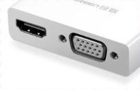 CONVERTIDOR DE VIDEO USB-C M / (HDMI 1.4B 3D 4K/30HZ H)/ VGA H 1920X1200P/60HZ BLANCO UGREEN MM123-0
