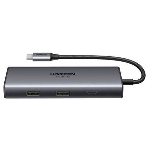 MULTIPUERTO USB-C / (2)HDMI 8K30HZ + 3USB 3.0 + INUSB-C PD UGREEN CM498-0
