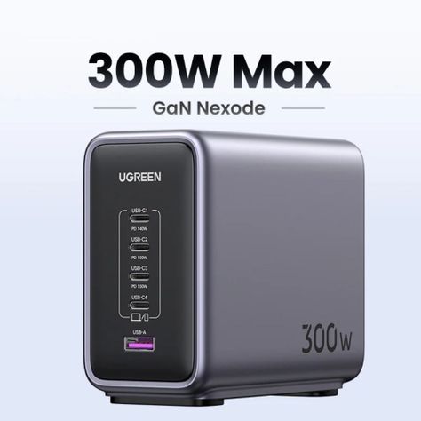 SUPER CARGADOR PARA ESCRITORIO 300W 1 USB-A + 4 USB-C UGREEN CD333-1
