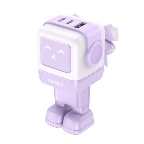 ROBOT GAN TECH CARGADOR 65W 1 USB-A + 2 USB-C PURPURA UGREEN CD361-0