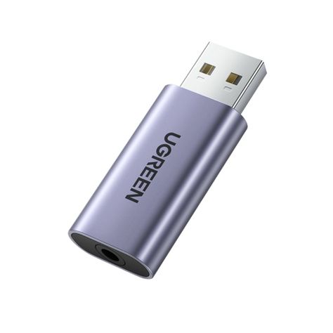 TARJETA DE AUDIO EXTERNA USB-A/JACK 3.5MM M/H (AUDIO ESTEREO + MIC) ALUMINIO UGREEN CM383-0