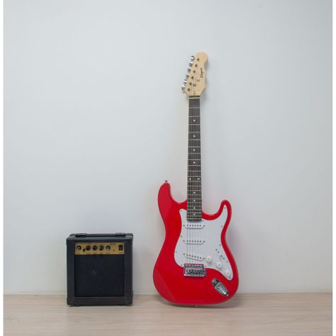 PACK GUITARRA ELECTRICA ROJA CON AMPIFICADOR 10W ALAGUEZ-0