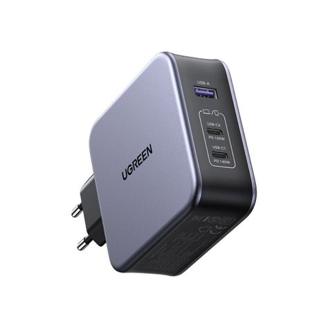 CARGADOR GAN TECH FAST 140W 2 USB-C / USB-A GRIS UGREEN CD289-90549-1