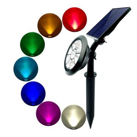 Foco solar con estaca RGB-0