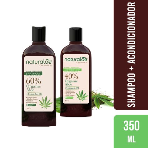 Shampoo + Acondicionador Cañamo 350ml Naturaloe-0