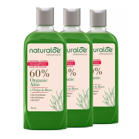 Pack 3 Shampoo Control Caida Graso 350 ml Naturaloe-0