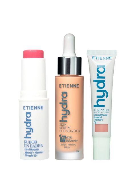 Set Hydra Base Beige + Rubor Barra Cop + Iluminador Etienne-0