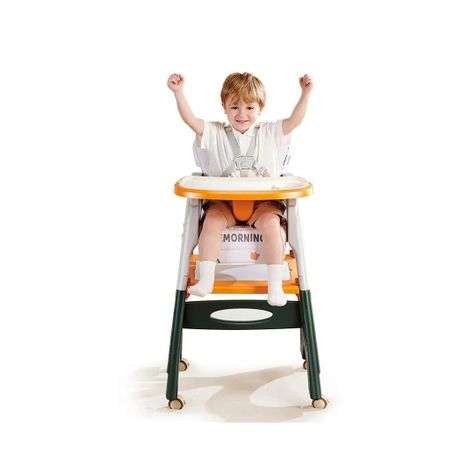 Silla de Comer Para Bebé Todo en 1 Naranja Babymine-5