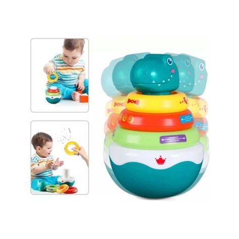 Juguete Interactivo Apilable Dinosaurio Multicolor -1