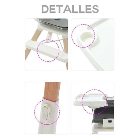Silla de Comer Giratoria 360 Gris-2