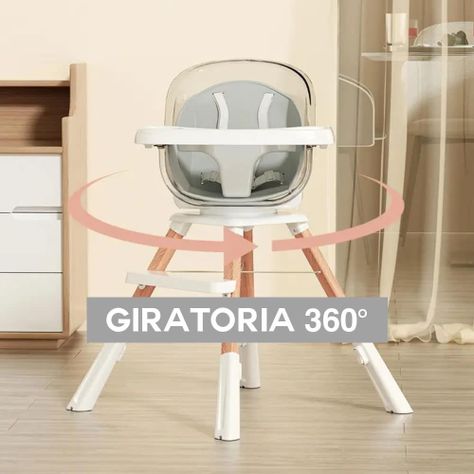 Silla de Comer Giratoria 360 Gris-3