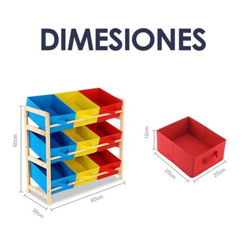 Organizador De Juguetes Multicolor 65x30x60cm -2