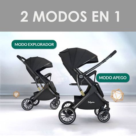 Coche de Paseo Maleta Compacto Reversible Negro BABYMINE-1