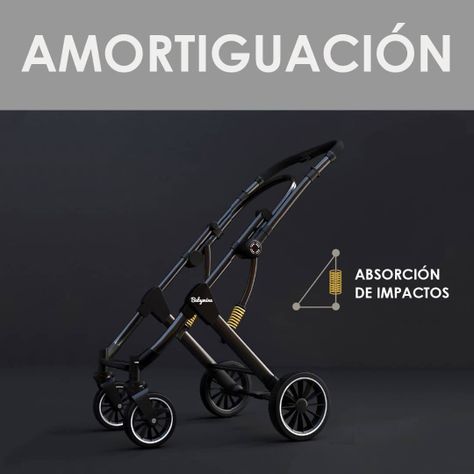 Coche de Paseo Maleta Compacto Reversible Negro BABYMINE-2