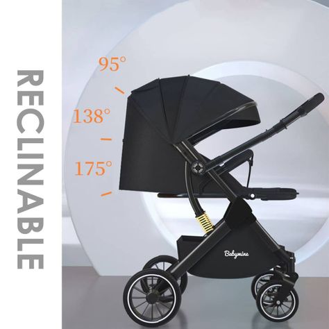 Coche de Paseo Maleta Compacto Reversible Negro BABYMINE-3