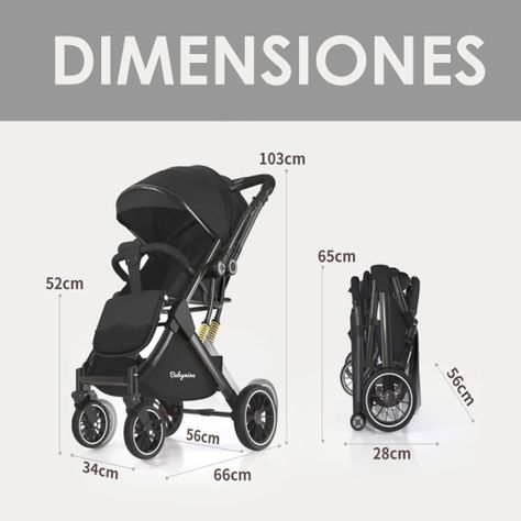 Coche de Paseo Maleta Compacto Reversible Negro BABYMINE-6
