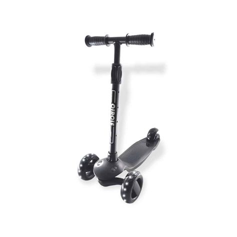 Scooter Para Niños Monopatín Negro Luz Led-0