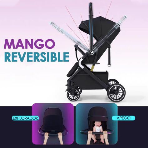 Coche de Bebé Reversible Maleta SunCover Negro - BABYMINE-2