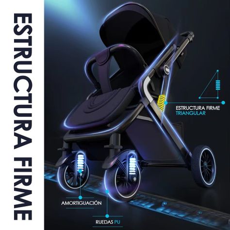 Coche de Bebé Reversible Maleta SunCover Negro - BABYMINE-7