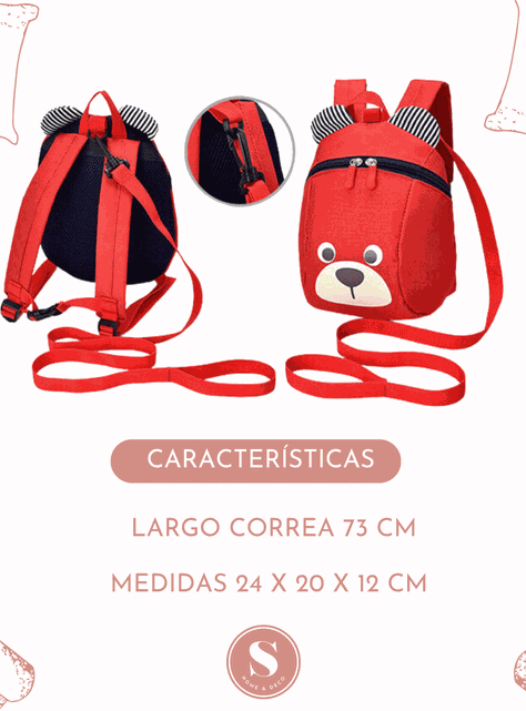 Mochila con Arnés Seguridad Anti Perdida Niño Bebé-3