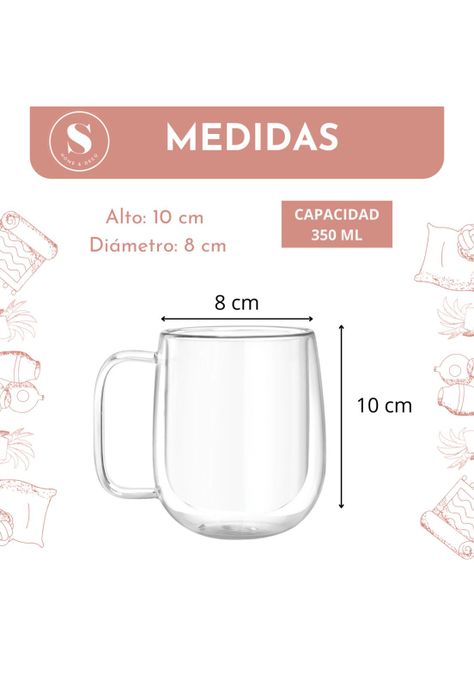 Taza De Doble Cubierta de Vidrio 350 ml -1