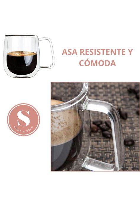 Taza De Doble Cubierta de Vidrio 350 ml -5