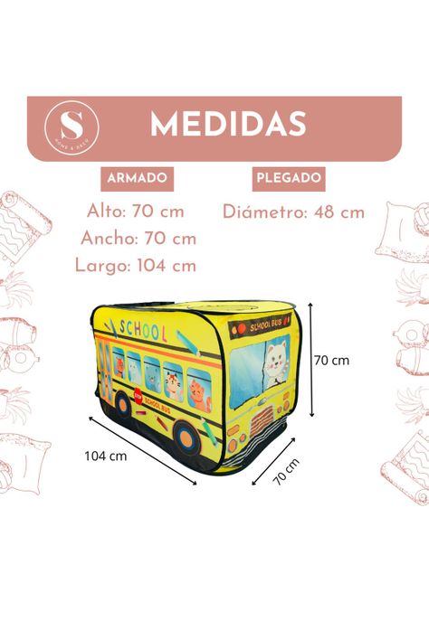 Carpa Infantil Plegable Niños Juego Bus-1