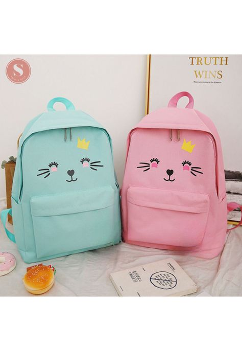 Juego de Mochilas Diseño de Gato Rosa -3