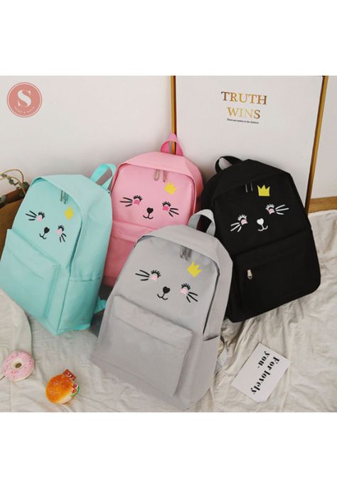 Juego de Mochilas Diseño de Gato Rosa -4